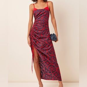 Prabal Gurung Printed Ruched Sateen Dress Size 4